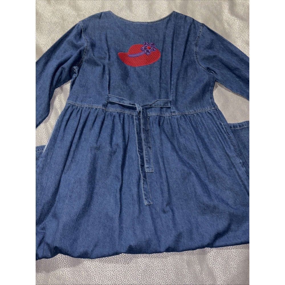 Vintage 90s Haiks Denim Maxi Button Dress Women's XL Cottagecore Teacher Casual - Picture 7 of 7